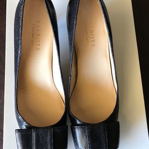 Talbots Black leather kitten heels 9B